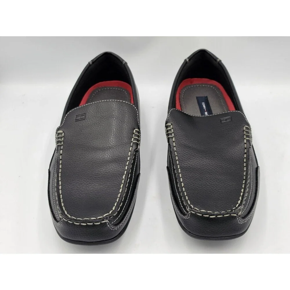 Tommy Hilfiger Dathan Slip On Driving Shoes Loafers Men's Size 9 M Black Leather
